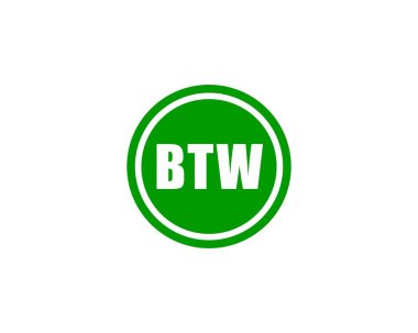BTW logo tasarım vektör şablonu. BTW