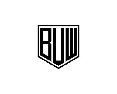 BUW logo tasarım vektör şablonu. BUW