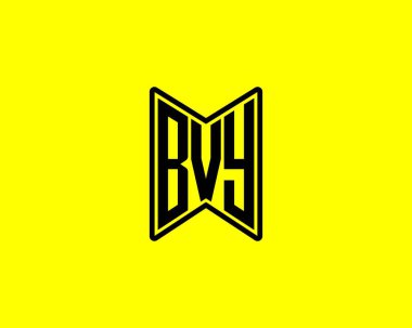 BVY Logo tasarım vektör şablonu. BVY