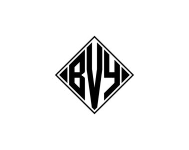 BVY Logo tasarım vektör şablonu. BVY