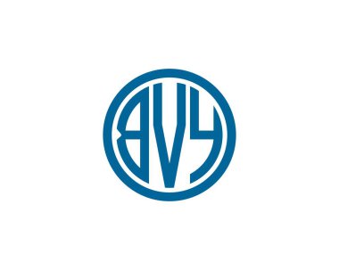 BVY Logo tasarım vektör şablonu. BVY