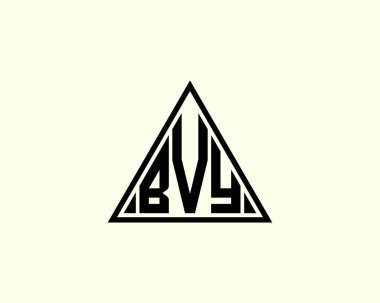 BVY Logo tasarım vektör şablonu. BVY
