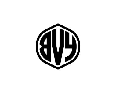 BVY Logo tasarım vektör şablonu. BVY