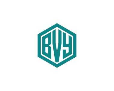 BVY Logo tasarım vektör şablonu. BVY