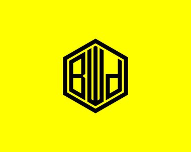 BWD logo tasarım vektör şablonu. BWD