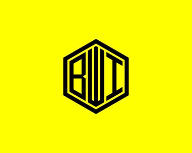 BWI logo tasarım vektör şablonu. BWI