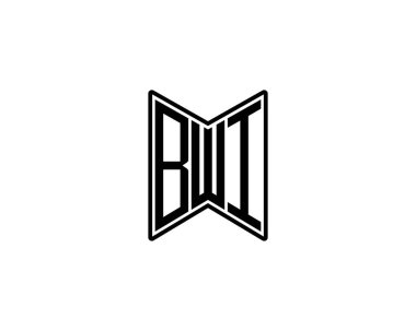BWI logo tasarım vektör şablonu. BWI