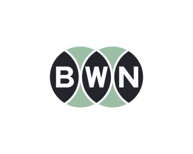 BWN Logo tasarım vektör şablonu. BWN