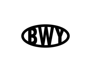 BWY Logo tasarım vektör şablonu. Üfle.
