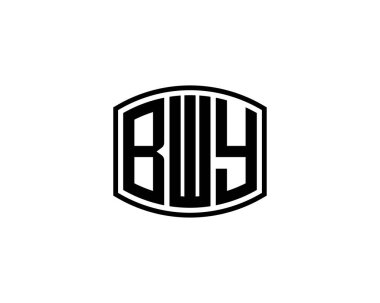 BWY Logo tasarım vektör şablonu. Üfle.