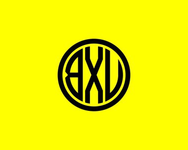 BXU Logo tasarım vektör şablonu. BXU