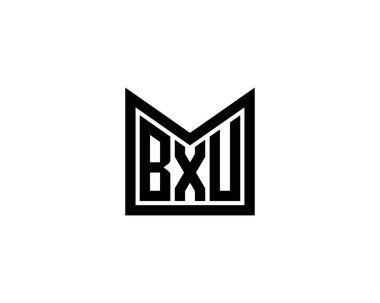BXU Logo tasarım vektör şablonu. BXU