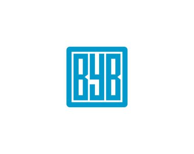 BYB Logo tasarım vektör şablonu. Hoşça kal.