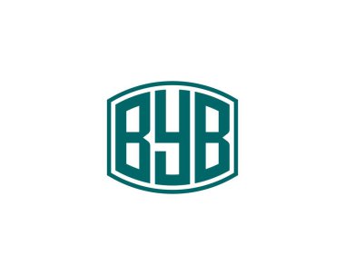 BYB Logo tasarım vektör şablonu. Hoşça kal.