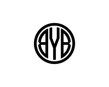 BYB Logo tasarım vektör şablonu. Hoşça kal.