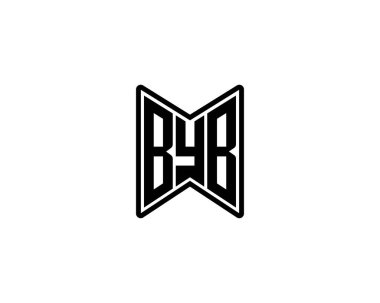 BYB Logo tasarım vektör şablonu. Hoşça kal.