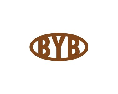 BYB Logo tasarım vektör şablonu. Hoşça kal.