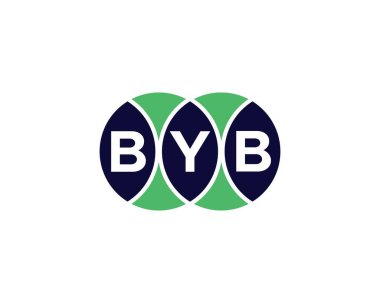 BYB Logo tasarım vektör şablonu. Hoşça kal.