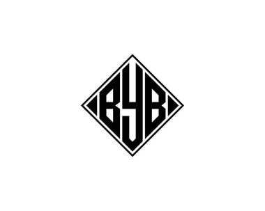 BYB Logo tasarım vektör şablonu. Hoşça kal.