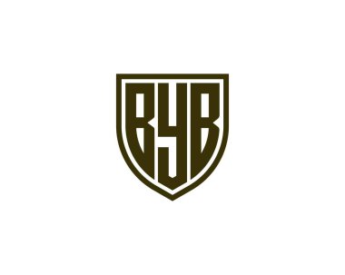 BYB Logo tasarım vektör şablonu. Hoşça kal.