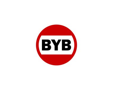 BYB Logo tasarım vektör şablonu. Hoşça kal.