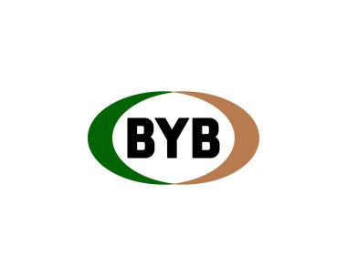 BYB Logo tasarım vektör şablonu. Hoşça kal.