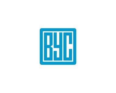 BYC Logo tasarım vektör şablonu. BYC
