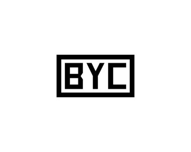 BYC Logo tasarım vektör şablonu. BYC
