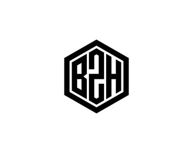 BZH logo tasarım vektör şablonu. BZH