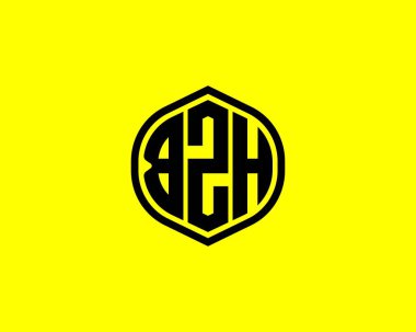 BZH logo tasarım vektör şablonu. BZH