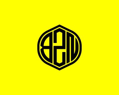 BZN Logo tasarım vektör şablonu. BZN