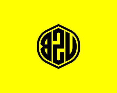 BZU logo tasarım vektör şablonu. BZU