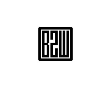 BZW logo tasarım vektör şablonu. BZW