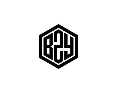 BZY logo tasarım vektör şablonu. BZY