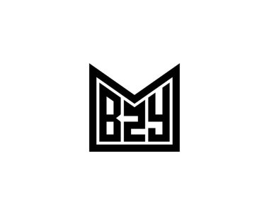BZY logo tasarım vektör şablonu. BZY