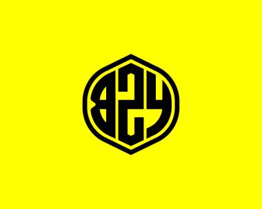 BZY logo tasarım vektör şablonu. BZY