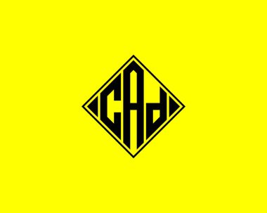 CAD logo tasarım vektör şablonu. CAD