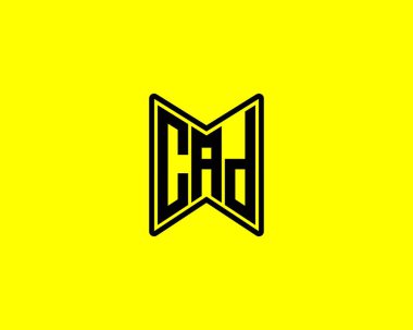 CAD logo tasarım vektör şablonu. CAD