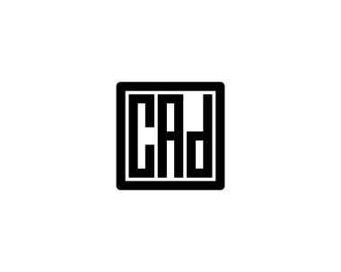 CAD logo tasarım vektör şablonu. CAD