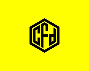 CFD logo tasarım vektör şablonu. CFD