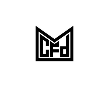 CFD logo tasarım vektör şablonu. CFD