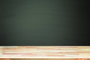 Abstract Natural wood table texture on Chalk rubbed out on background : Top view of plank wood for graphic stand product, interior design or montage display your product. Education concept.