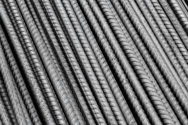 Steel rods bars can used for reinforce concrete, steel industrial texture for background.