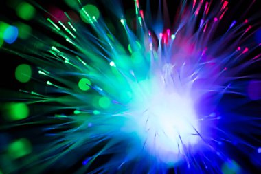Abstract close up fiber optics light for background. picture used backdrop computer communication technology or advertising. Optical lighting.