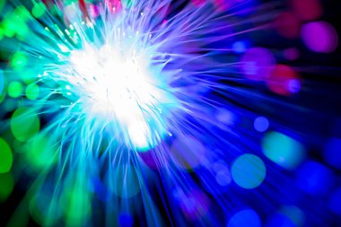 Abstract close up fiber optics light for background. picture used backdrop computer communication technology or advertising. Optical lighting.