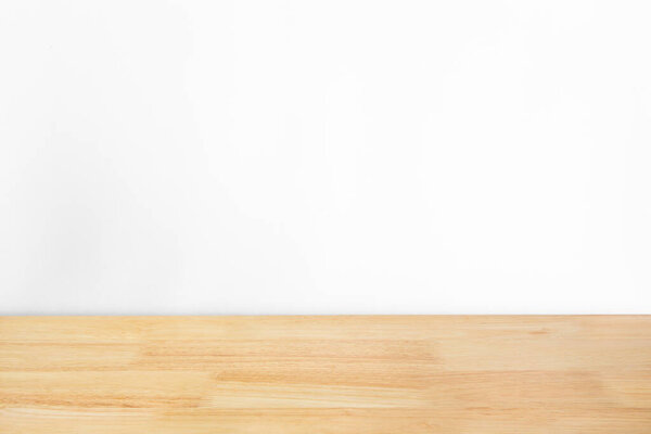 Abstract Natural wood table texture isolated on white background : Top view of plank wood for graphic stand product, interior design or montage display your product