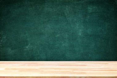 Abstract Natural wood table texture on Chalk rubbed out on background : Top view of plank wood for graphic stand product, interior design or montage display your product. Education concept.