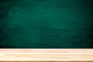 Abstract Natural wood table texture on Chalk rubbed out on background : Top view of plank wood for graphic stand product, interior design or montage display your product. Education concept.