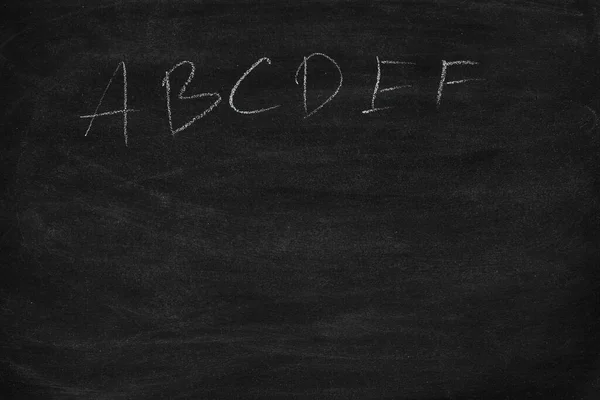 Abstrakte Handschrift Des Englischen Alphabets Mit Kreide Auf Der Tafel — Stockfoto