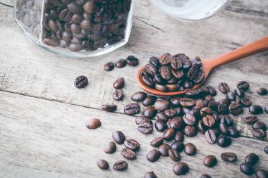 Roasted coffee beans background texture, Coffee beans